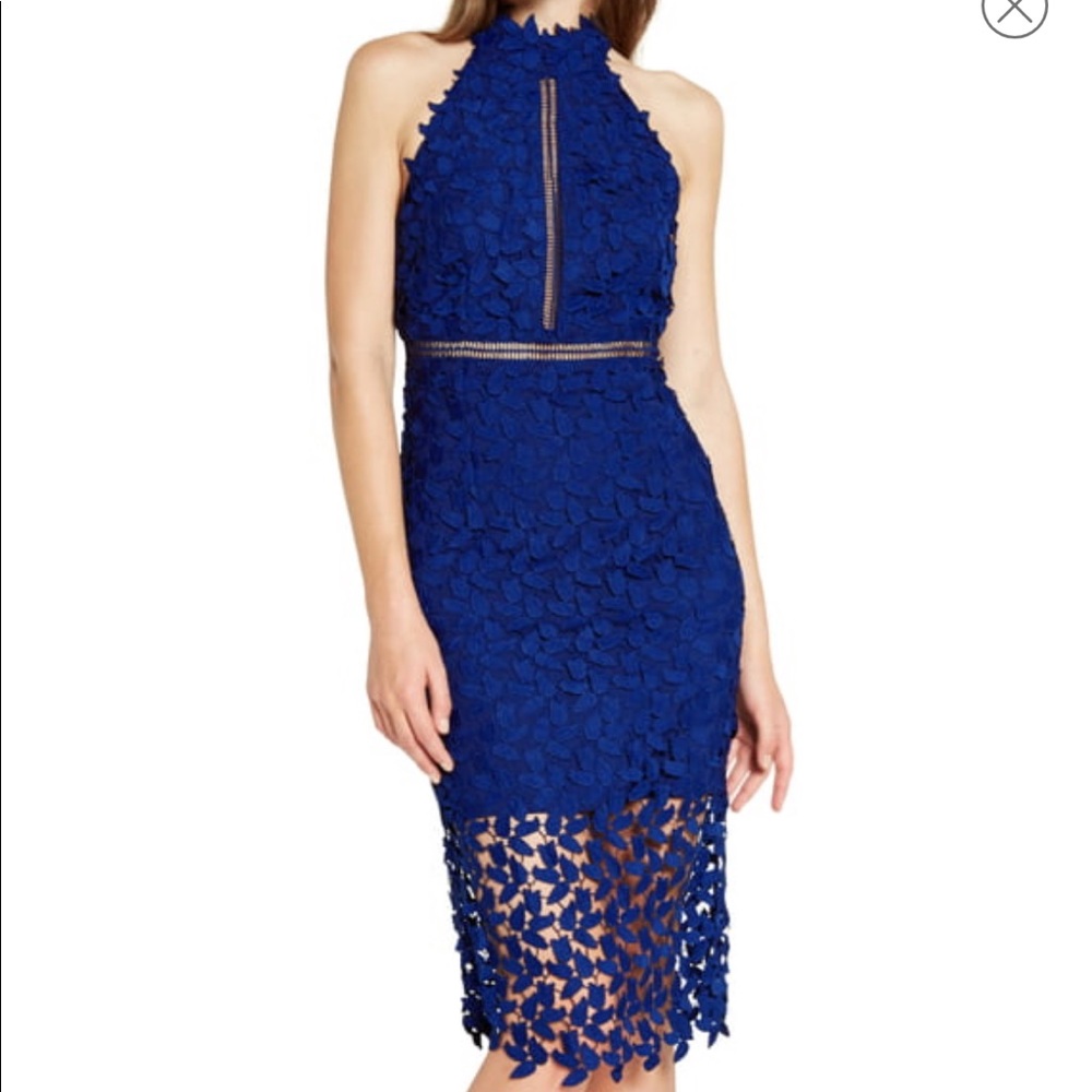 Bardot Gemma Halter Lace Sheath Dress